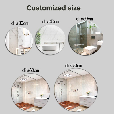 Unbreakable Large Wall Mirror Round Glass Makeup Mirror for Home Salon Hotel Decoration