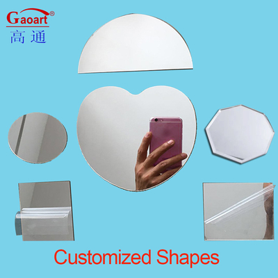 Modern Design Style Rectangle Wall Hanging Mirror with Round Edge and Two-Way Adhesive