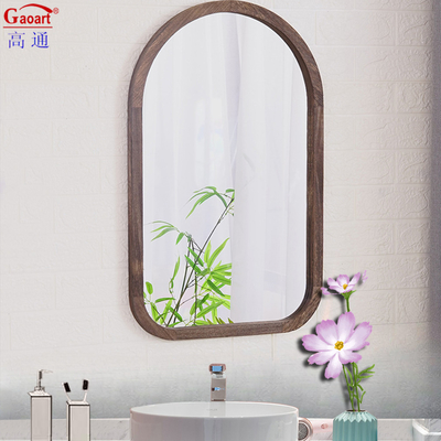 Modern Arch Full Length Antique Sticker With Wood Frame Mirror for Bathroom Decor