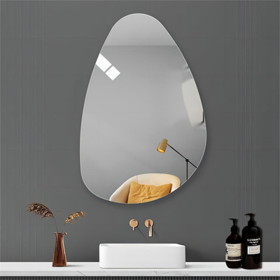 Modern Design Home Decor Wall Magic Unbreakable Glass Bath Mirror with Gold Accent