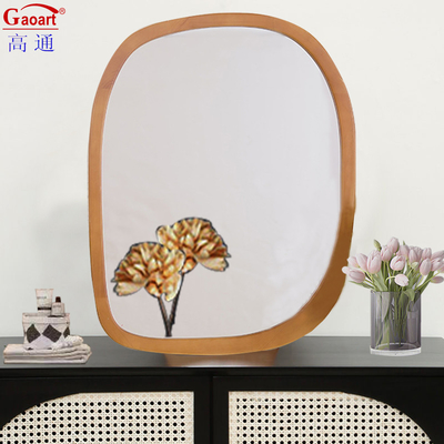 Antique Bathroom Arch Decor Wall Sticker with Wooden Frame Mirror in Morden Style