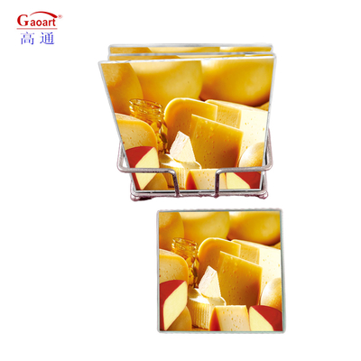 Smooth Surface Tempered Glass Cutting Board Classical Design for Kitchen Wine Coaster