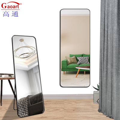 Modern Stylish Metal Hotel Bathroom Glass Beveled Mirror for Home Decoration