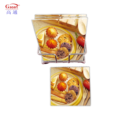 ALL-Season Square Tempered Custom Cheese Cutting Board for Kitchen and Wine Glass Coaster
