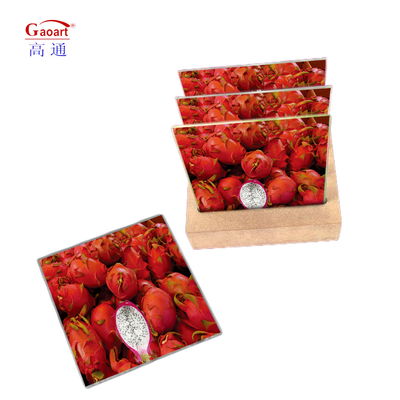 Functional Kitchen Accessory Glass Cutting Board with Handle and Fruit Design Style