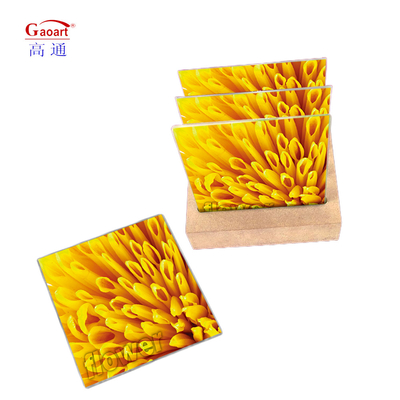Customized Size Kitchen Tempered Cutting Board with Handle and Glass Coaster Function