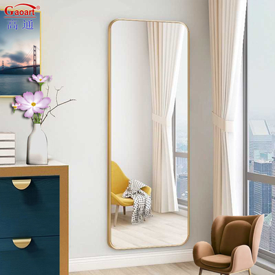 Customized Size Infinity Mirror Dressing Room with Golden Dresser in Aluminium Alloy