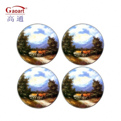 Kitchen Cutting Blank Tempered Glass Coaster in 5mm Thickness and Fruit Design Style
