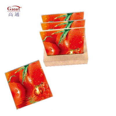 ALL-Season Square Tempered Cutting Board Kitchen Serving Tray With Handle and Coaster