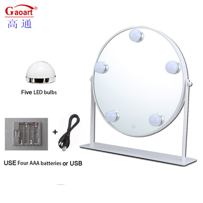 Portable Pocket Small Handheld Little Makeup With Led Light Table Mirror For Everyday