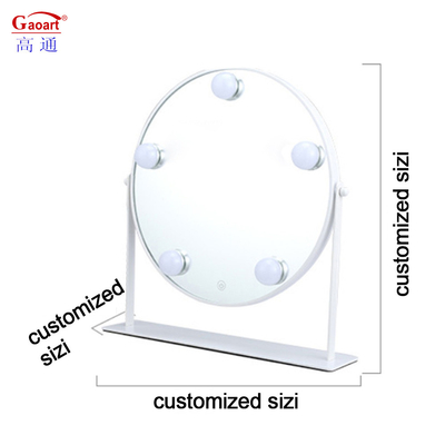 Portable Pocket Small Handheld Little Makeup With Led Light Table Mirror For Everyday