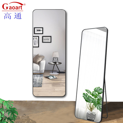 Contemporary Design Style Gold Floor Mirror with Aluminium Alloy Frame Glass Mirror