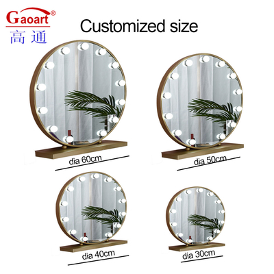 Home Decor Vanity Hollywood Mirror with LED Lights Custom Round Oval Design in Chrome