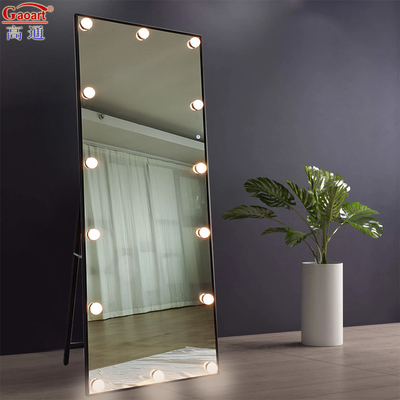 Fashion Design Style Large Hollywood Floor Vanity with Adjustable Full LED Light and Wall Mirror Extra LOGO Included