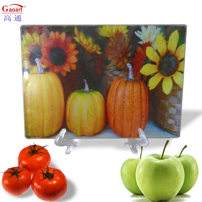 Classic Design Tempered Glass Sublimation Round Vegetable Utility Kitchen Cutting Board