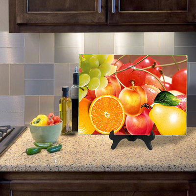 Cut Blank Bread Clear Smooth Surface Custom Glass Chopping Blocks for Kitchen White