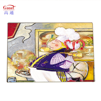 Cut Blank Bread Clear Smooth Surface Custom Glass Chopping Blocks for Kitchen White