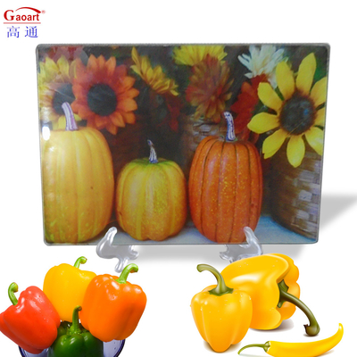 Customer Size Tempered Glass Kitchen Cutting Board Genuine Sublimation White Utility
