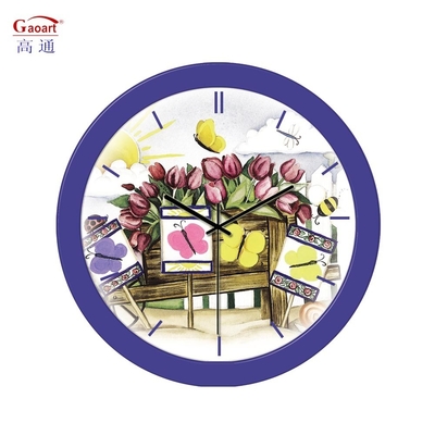 Needle Display Type Large 12inch Customized Size Wall Clock for Home Glass Decoration