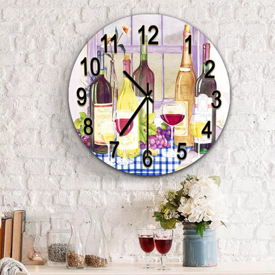 Needle Display Type Large 12inch Customized Size Wall Clock for Home Glass Decoration