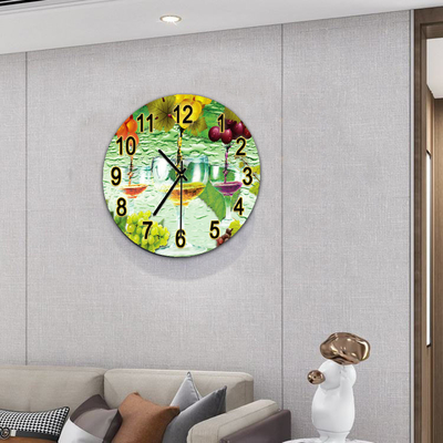 Large Single Face Glass Luxury Sublimation Mantel Clock for Modern Kitchen Decoration