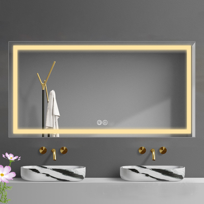 Smart Bath Glass Home Decor Wall with LED Mirror Modern Design and Anti-Fog Function