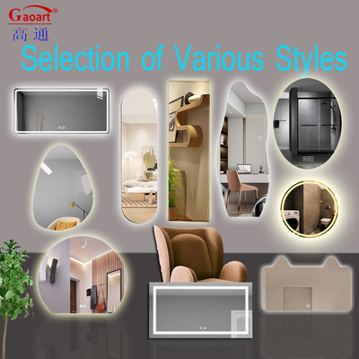 Smart Bath Glass Home Decor Wall with LED Mirror Modern Design and Anti-Fog Function
