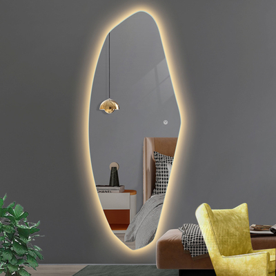 Full Size Unbreakable Glass Mirror for Top Fashion Ornate Safety in Hotel LED Mirror