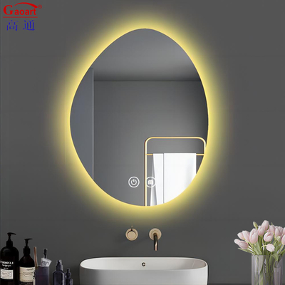 Full Length Custom Intelligent Makeup Lighted Bathroom Wall Hanging With Oval Led Mirror