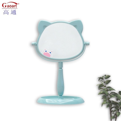 Fashionable Design Plastic and Glass Mirror Standing Desktop Makeup Mirror for Travel