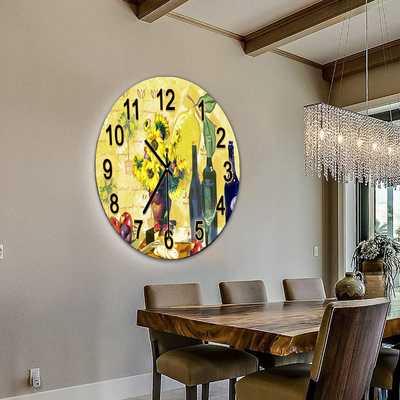 Modern Luxury Sublimation Large Kitchen Decor Home UV Clock with Needle Display Type