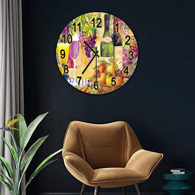 Modern Luxury Sublimation Large Kitchen Decor Home UV Clock with Needle Display Type