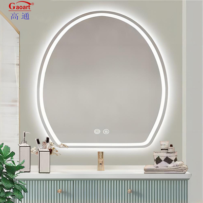 Smart Fitness Salon Attached Full Length Vanity Wall Mirror with Round LED Light