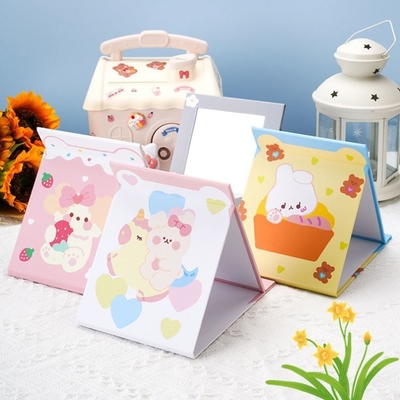Design Style Fashion Coated Paper Glass Mirror Portable Vanity Light Mini Little Mirror