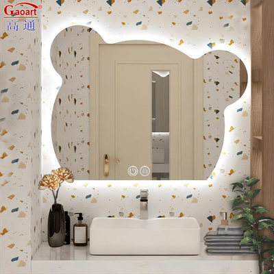 Silver Mirror Bathroom Decoration LED Round Wall Mirror for Fogless Makeup in Small Shower