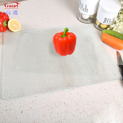 Golden Silk Tempered Glass Chopping Blocks for Custom Clear Vegetable Cutting Board