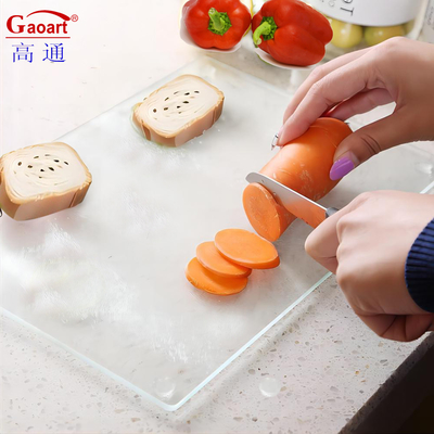 All-Season Golden Silk No Design Unbreakable Square Kitchen Cheese Glass Cutting Board