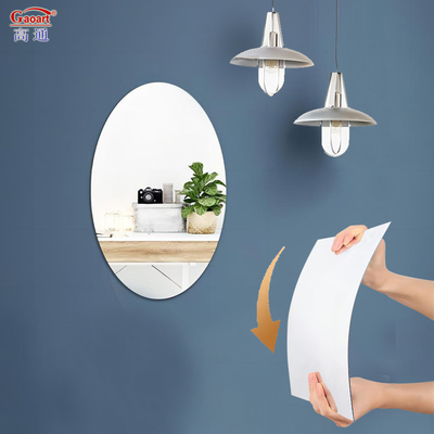Custom Plastic Flexible Sliver Stickers for Home Decor Wall Mirror Board Acrylic Shape