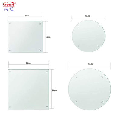 Tempered Glass Square Cheese Kitchen Cutting Board with Classic Design and Custom Size