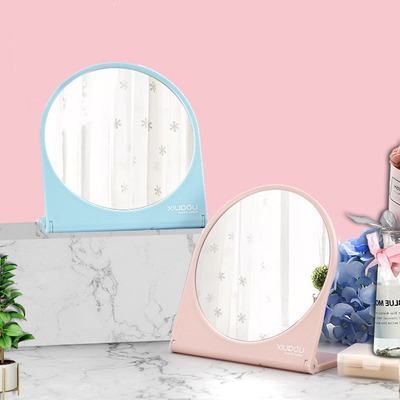 Extra LOGO Plastic Glass Mirror Standing Make-Up Table for Desktop Portable Makeup
