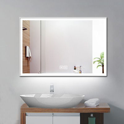 Full Smart Glass Sticker Wall With Led Mirror for Bathroom Decoration Customized Size