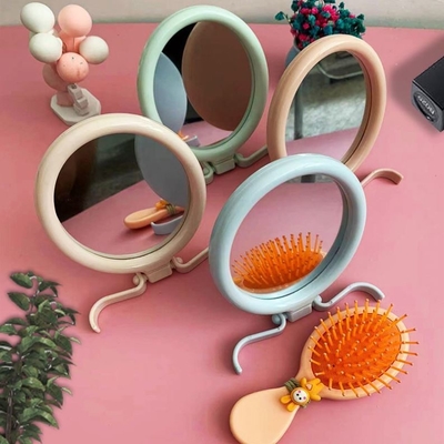 Lady Dressing Heart Shaped Pocket Adjustable Makeup Compact Mini Mirror with Qualit