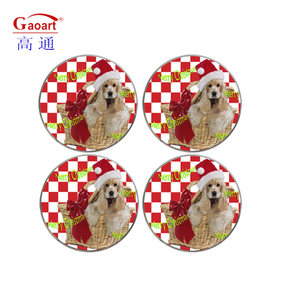 Custom Logo Kitchen Products Portable Wine Round Square Tempered Glass Coasters Set For Drinks