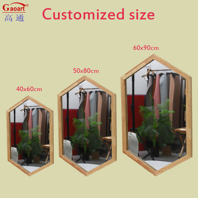 Customized Size Wooden Frame Modern Wall Mirror for Home Bathroom Antique Decor