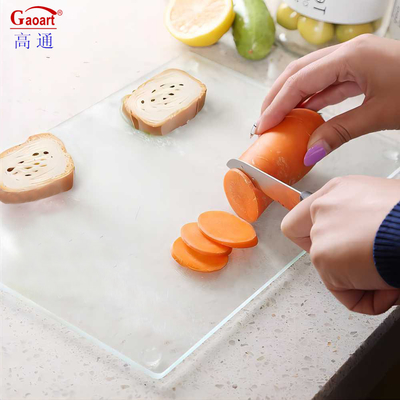 Kitchen Accessories Toughened Square Tempered Glass Cheese Cutting Board for All-Season
