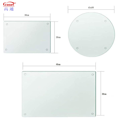 Kitchen Accessories Toughened Square Tempered Glass Cheese Cutting Board for All-Season