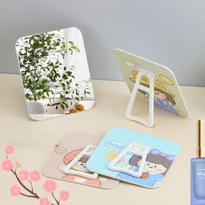 Everyday Design Pocket Adjustable Mini Cosmetic Table with Custom Round Make-Up Mirror