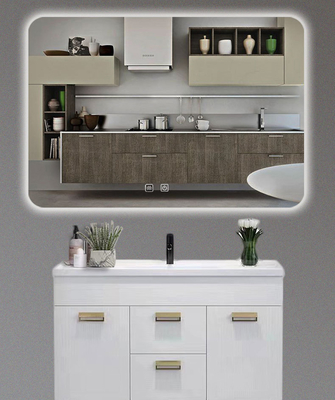 Illuminated Vanity Makeup Mirror with Dimmable LED Lights and Touch Screen
