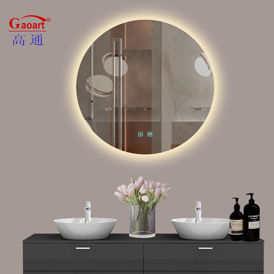 Licensed Silver Mirror Smart Light Round LED Mirror for Bedroom and Bathroom Decor