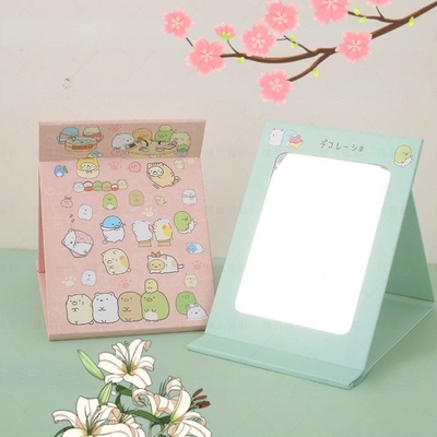 Custom Pocket Small Cosmetic Table Heart Shaped Mirror Packing method OPP bag Make-Up